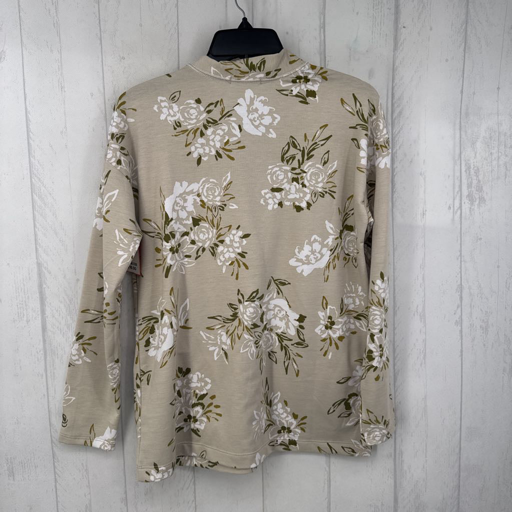 XS l/s flower print button cardigan