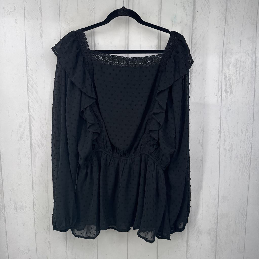 2x l/s textured embroidered top