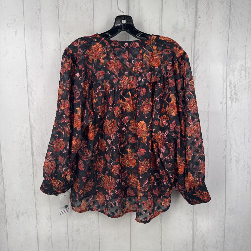 R34 L l/s flower print button shirt