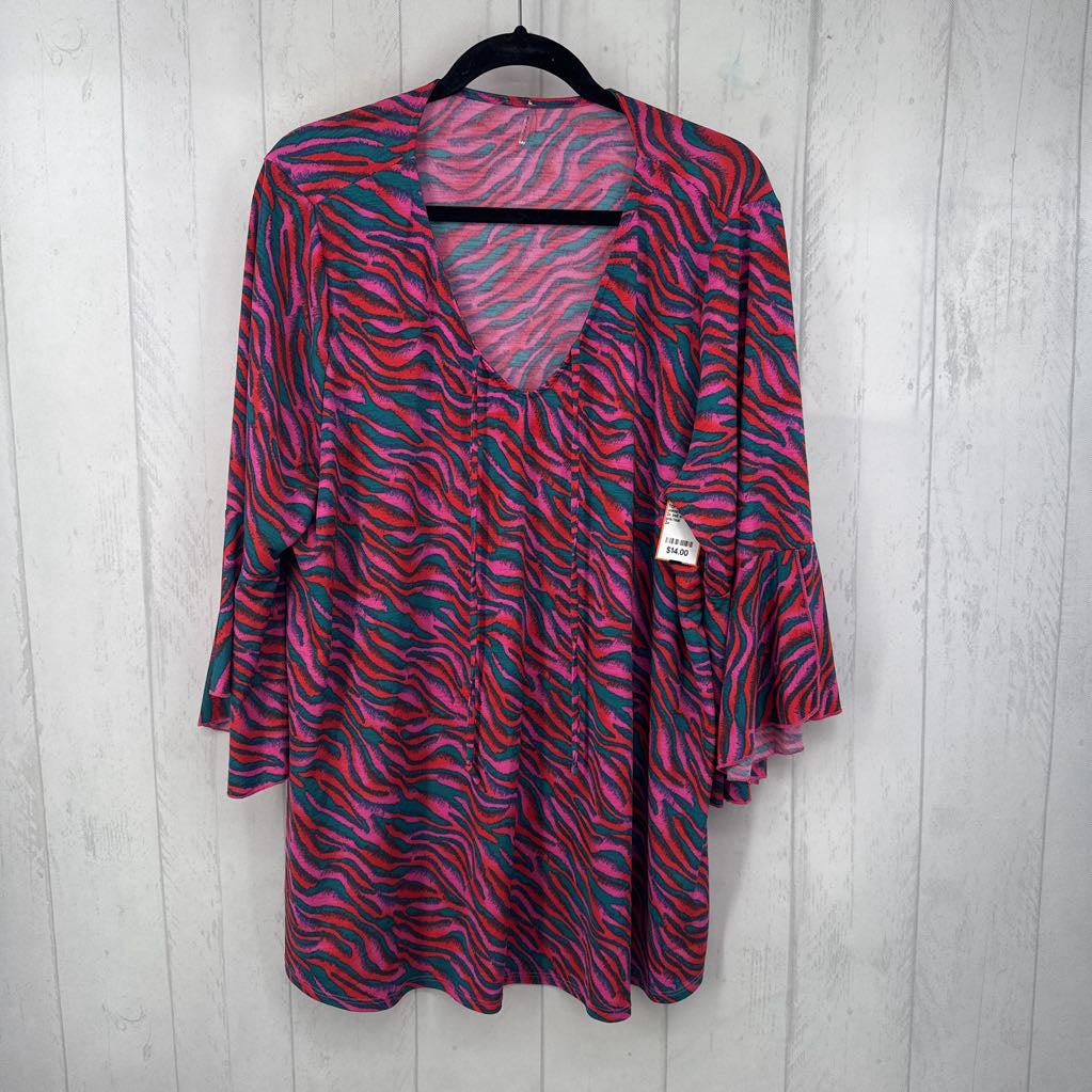 2x bell slv stripe top