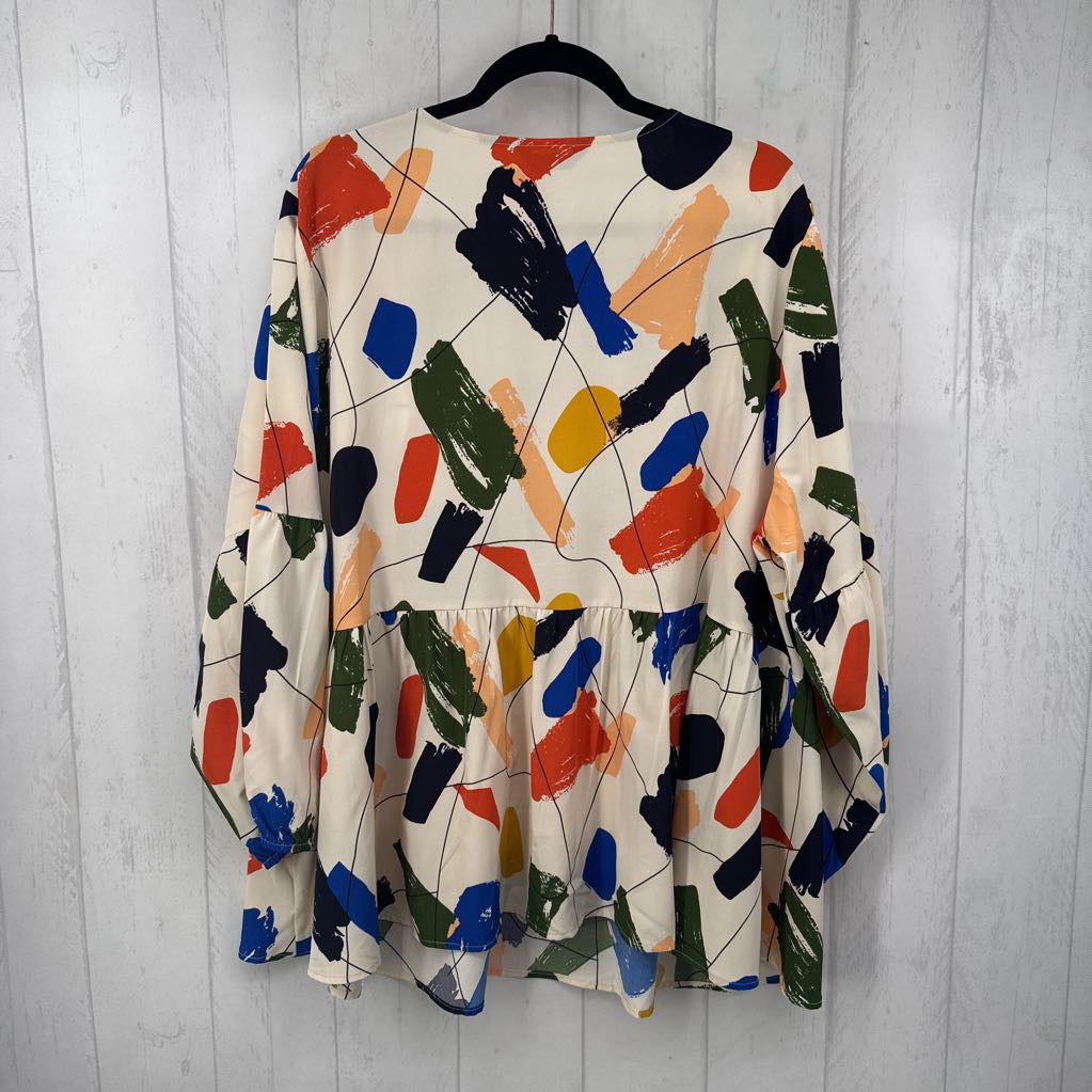 22 l/s print v-neck top