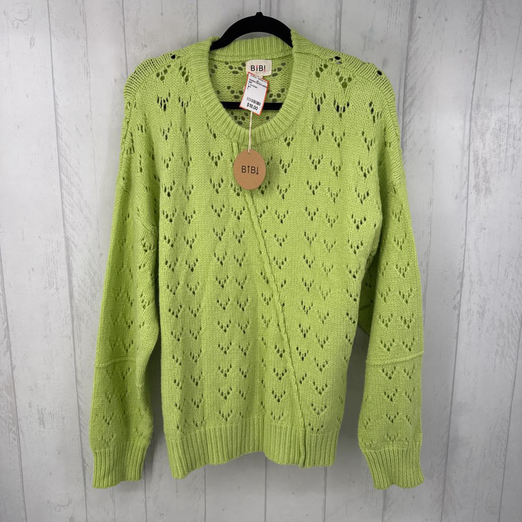 L crochet crewneck sweater