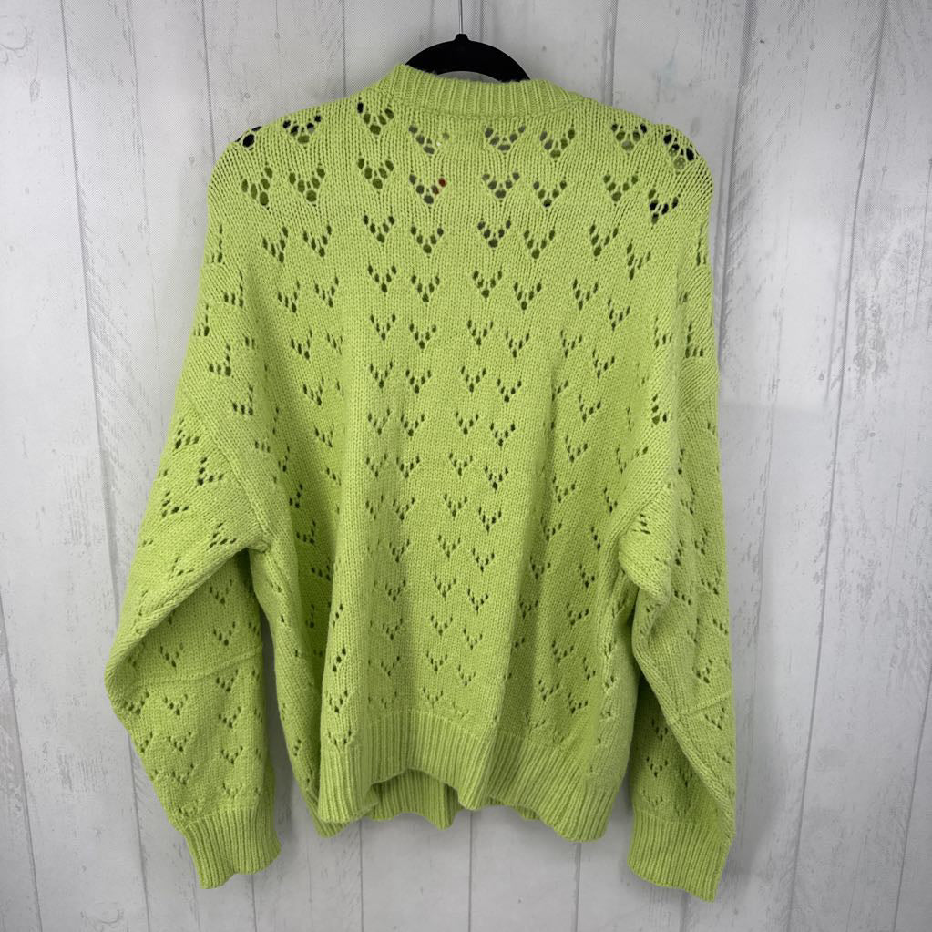 L crochet crewneck sweater