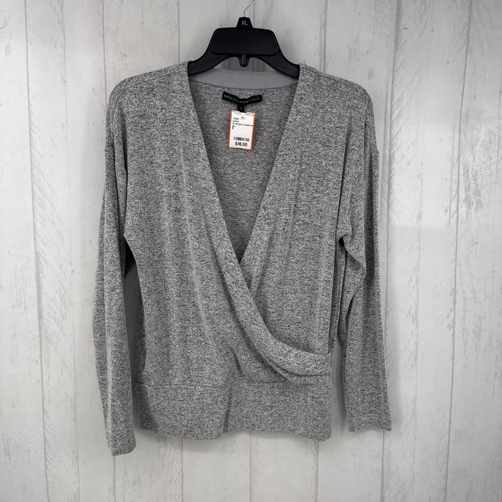 S marled crossover l/s top