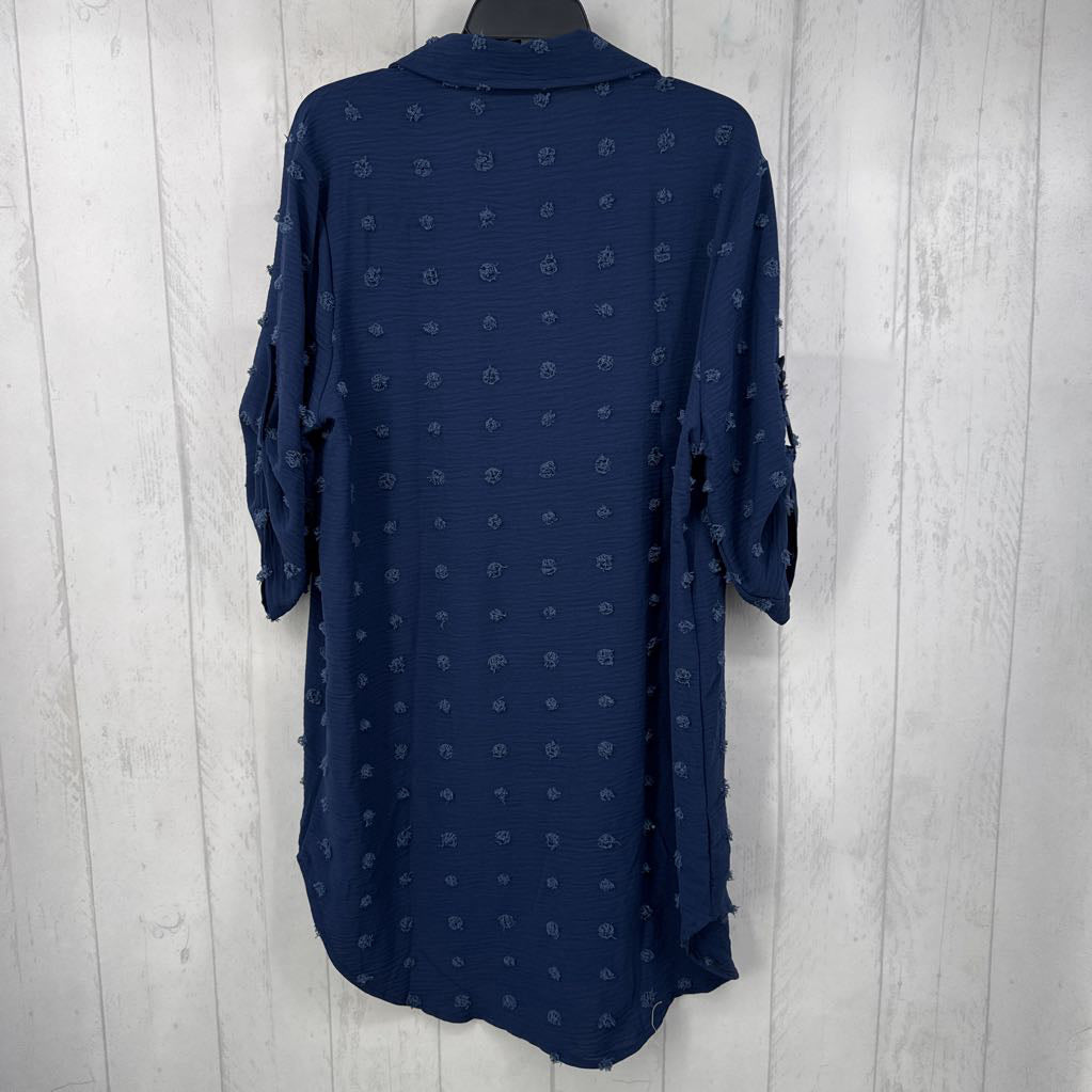 L textured button down l/s top