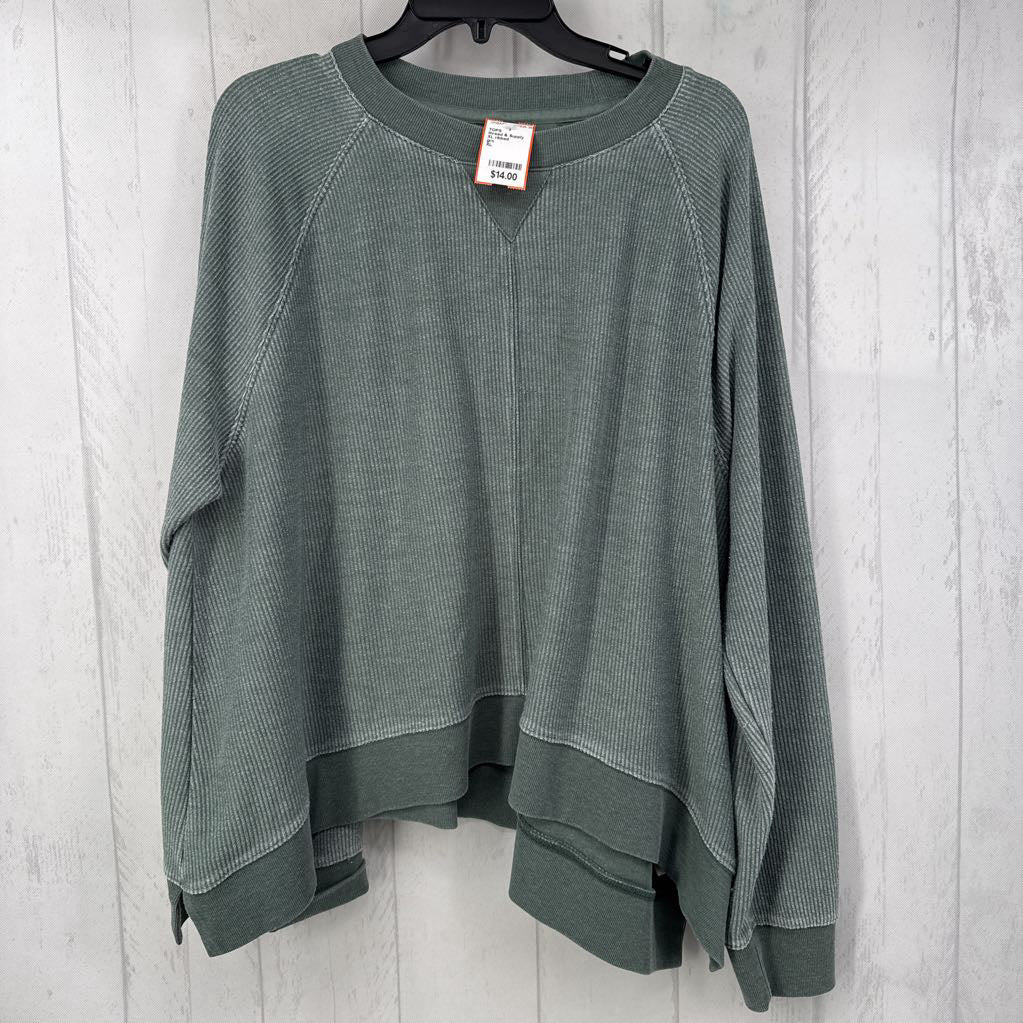 XL ribbed crewneck l/s top