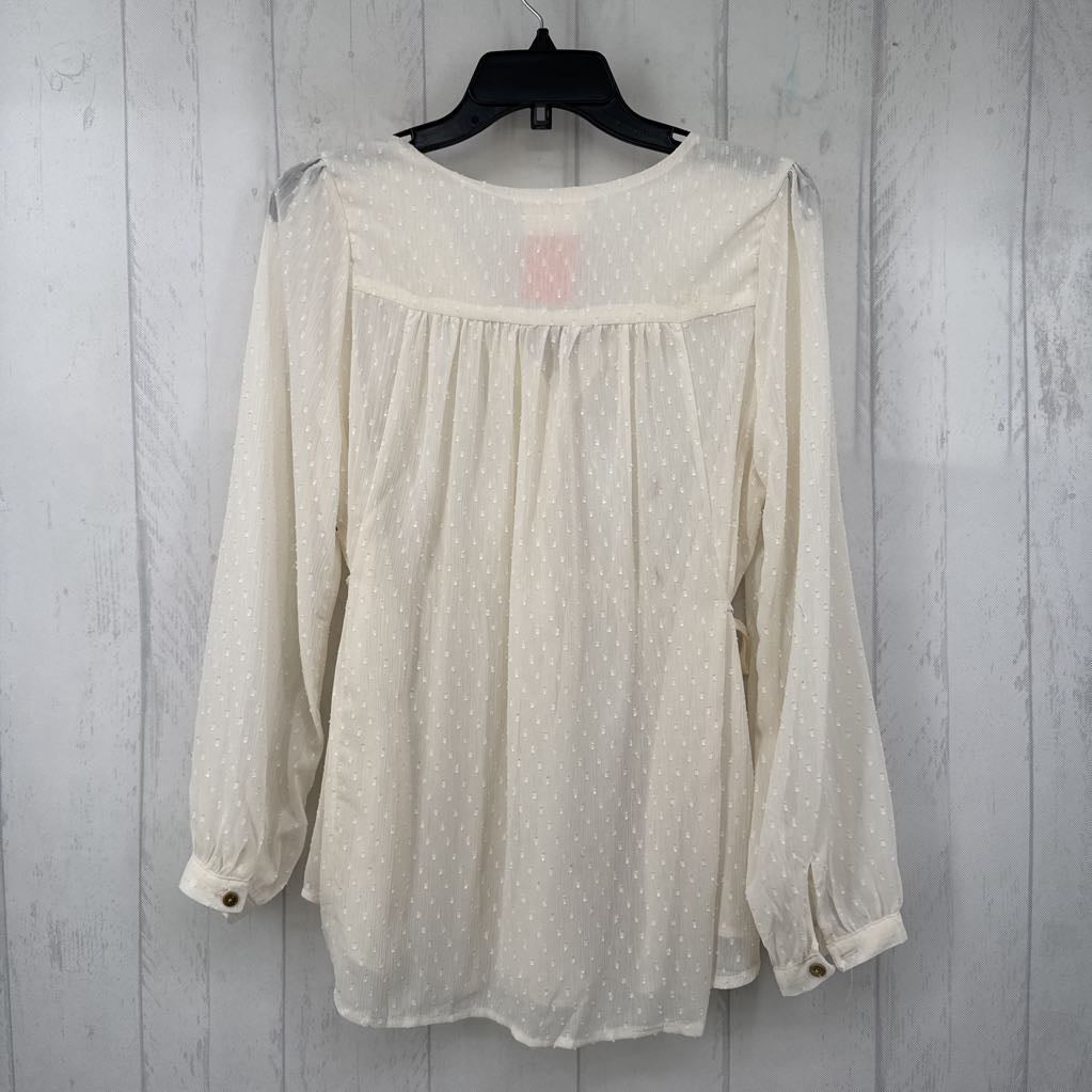 S cinch waist sheer l/s top