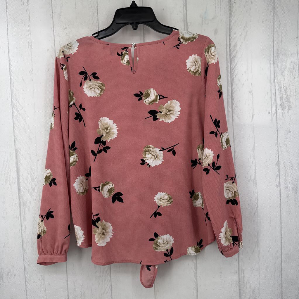 Mp flo print notch neck l/s top