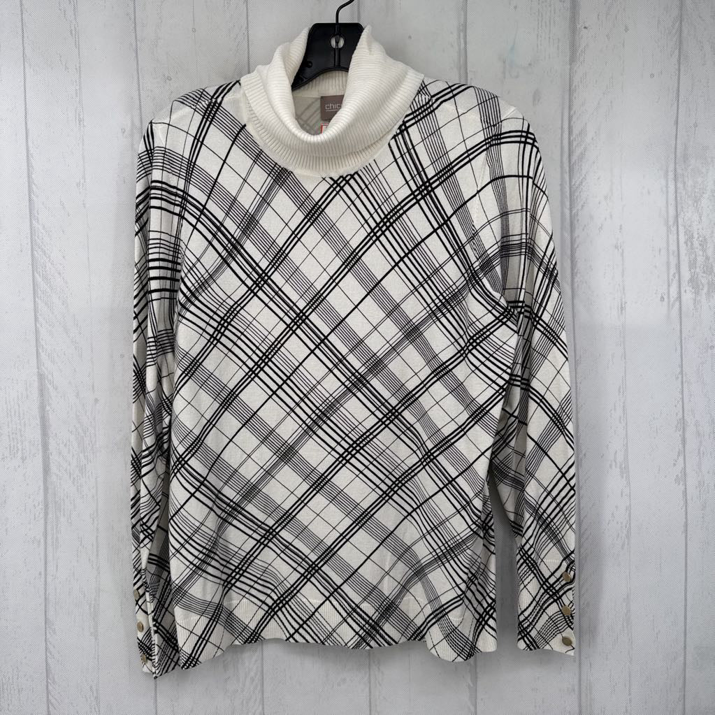 M checkered t-neck sweater