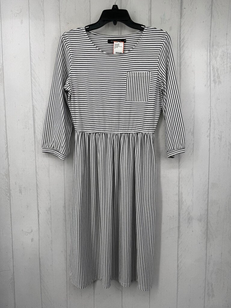 M striped 3/4 slv dress