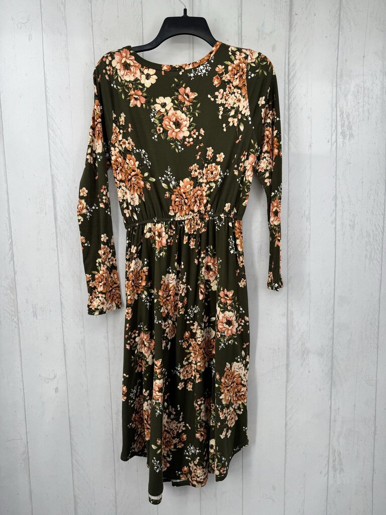 L flo print l/s dress