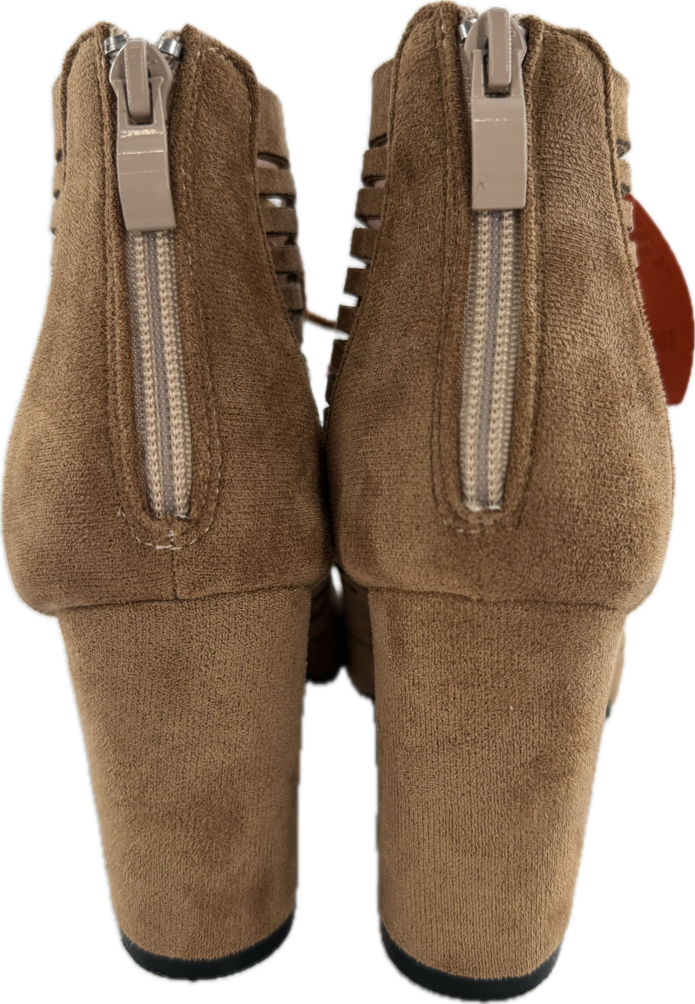 7 lace up peep toe heels