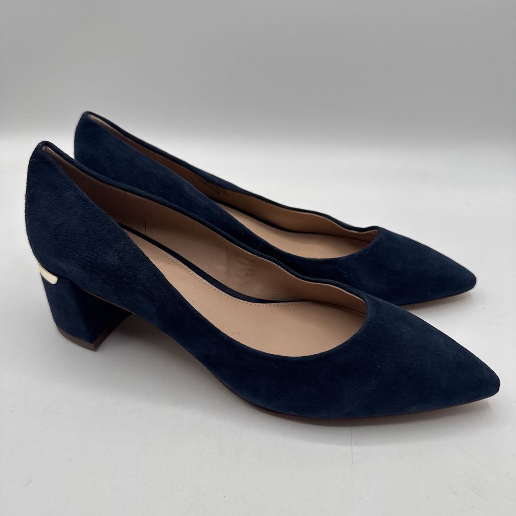 9 suede low heel pumps