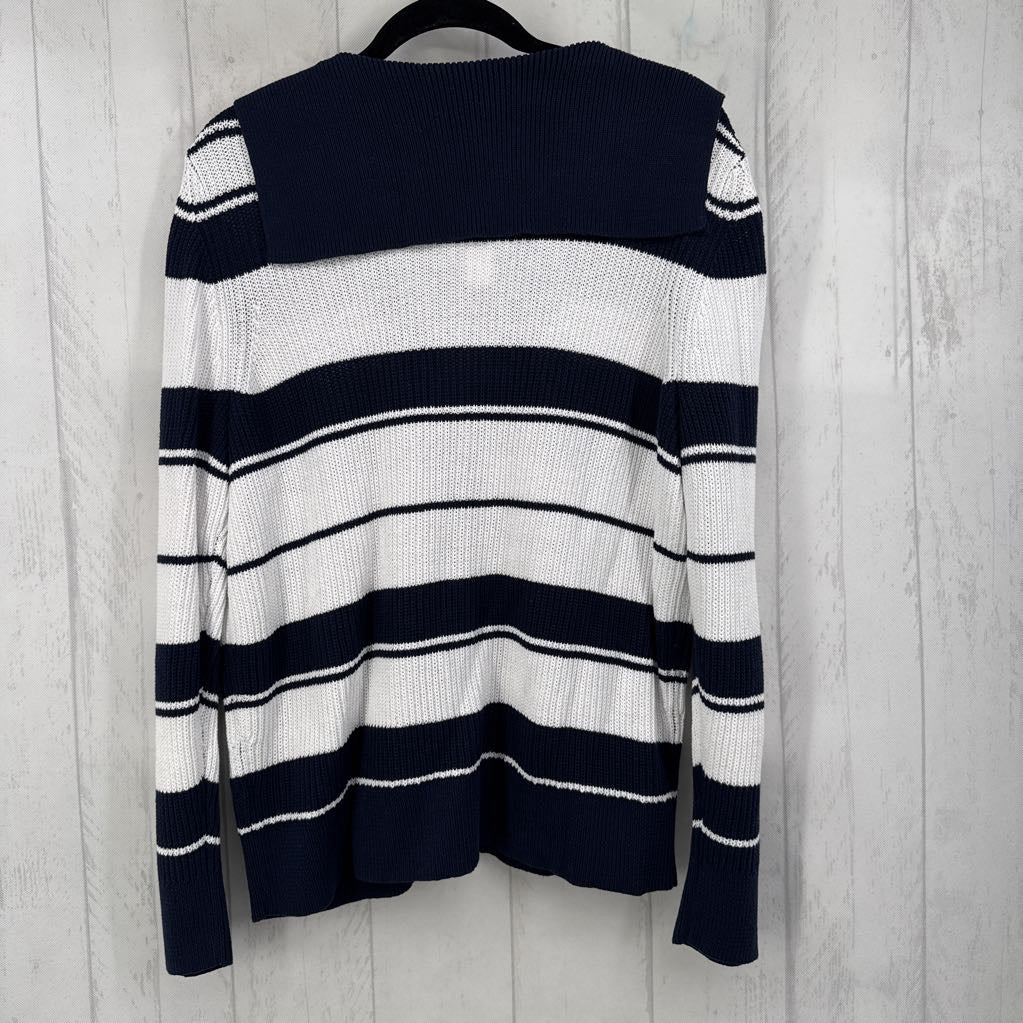 1X striped button down cardi