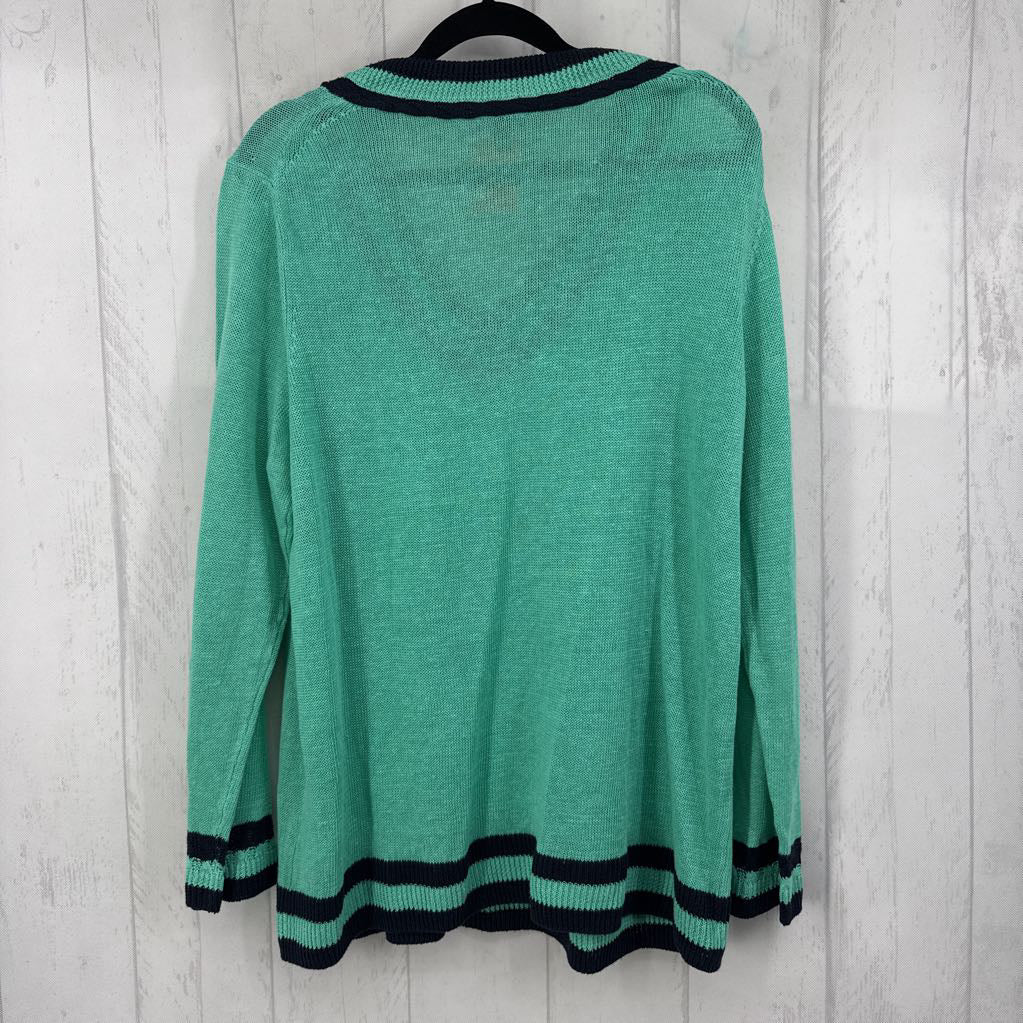 1X colorblock v-neck sweater