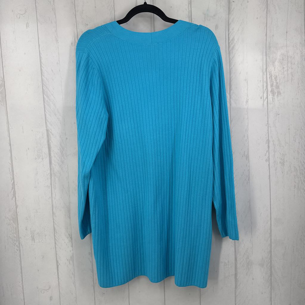 R119 1X rib knit button down cardi