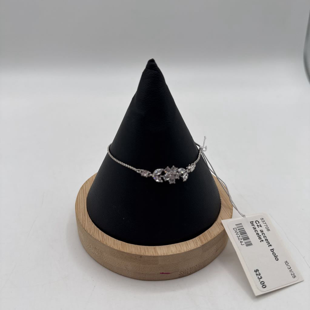 CZ accent bolo bracelet