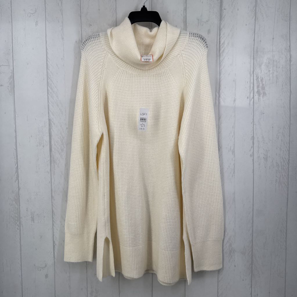 R65 XL waffle knit cowl neck sweater