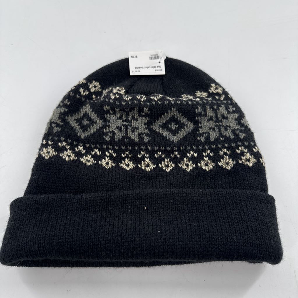 fair isle print beanie