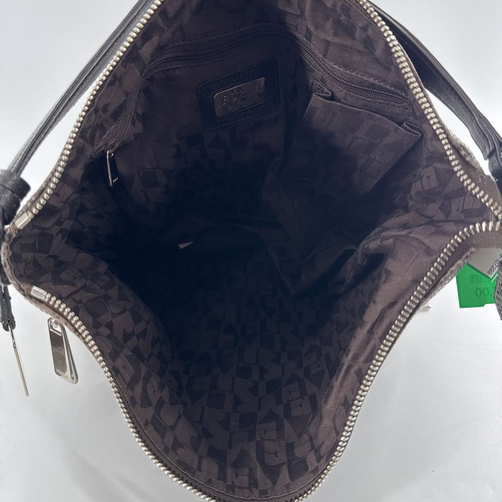 snakeskin print w/ zipper detail shoulderbag