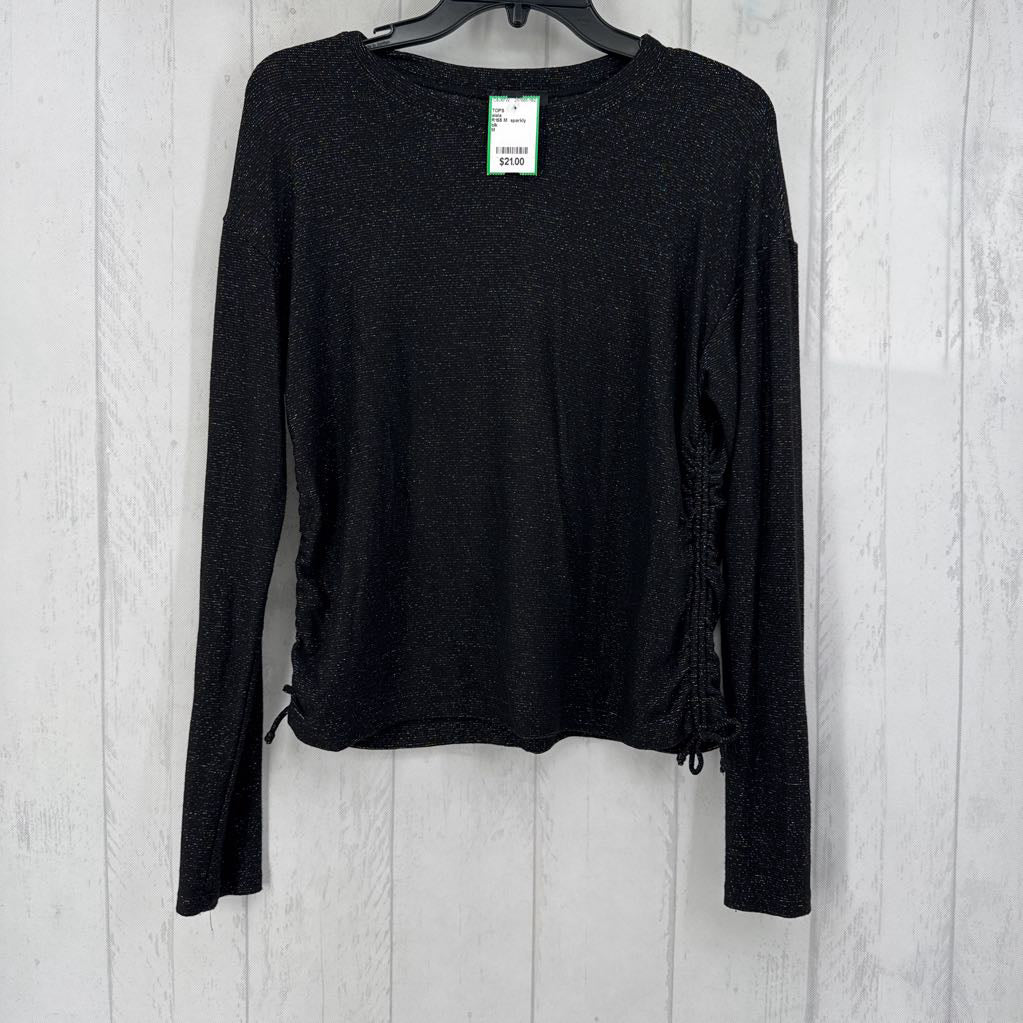 R155 M sparkly ruched sides l/s top