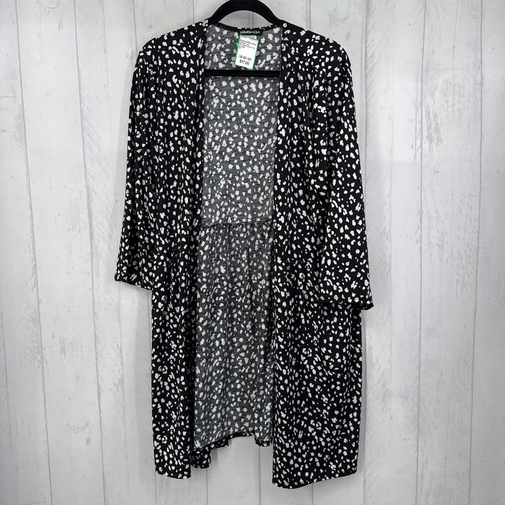 2X animal print 3/4 slv cardi