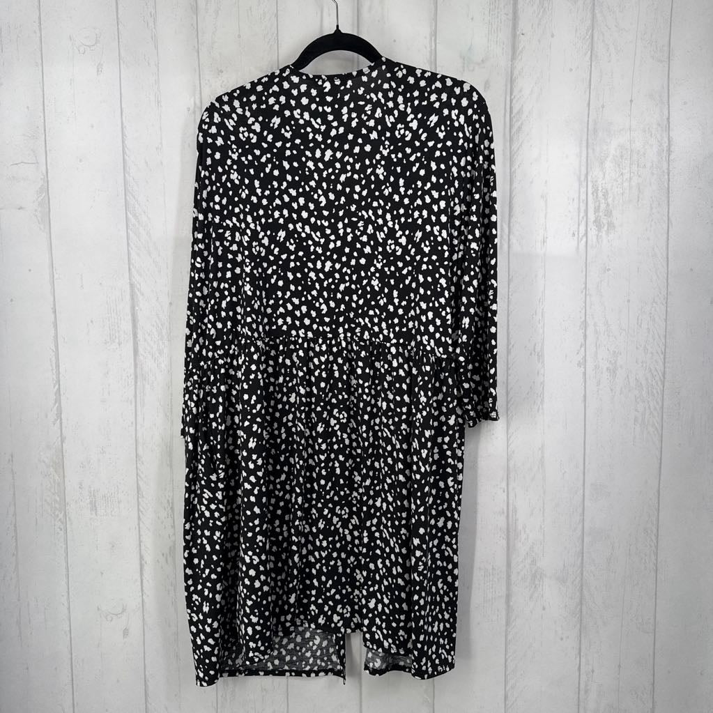 2X animal print 3/4 slv cardi