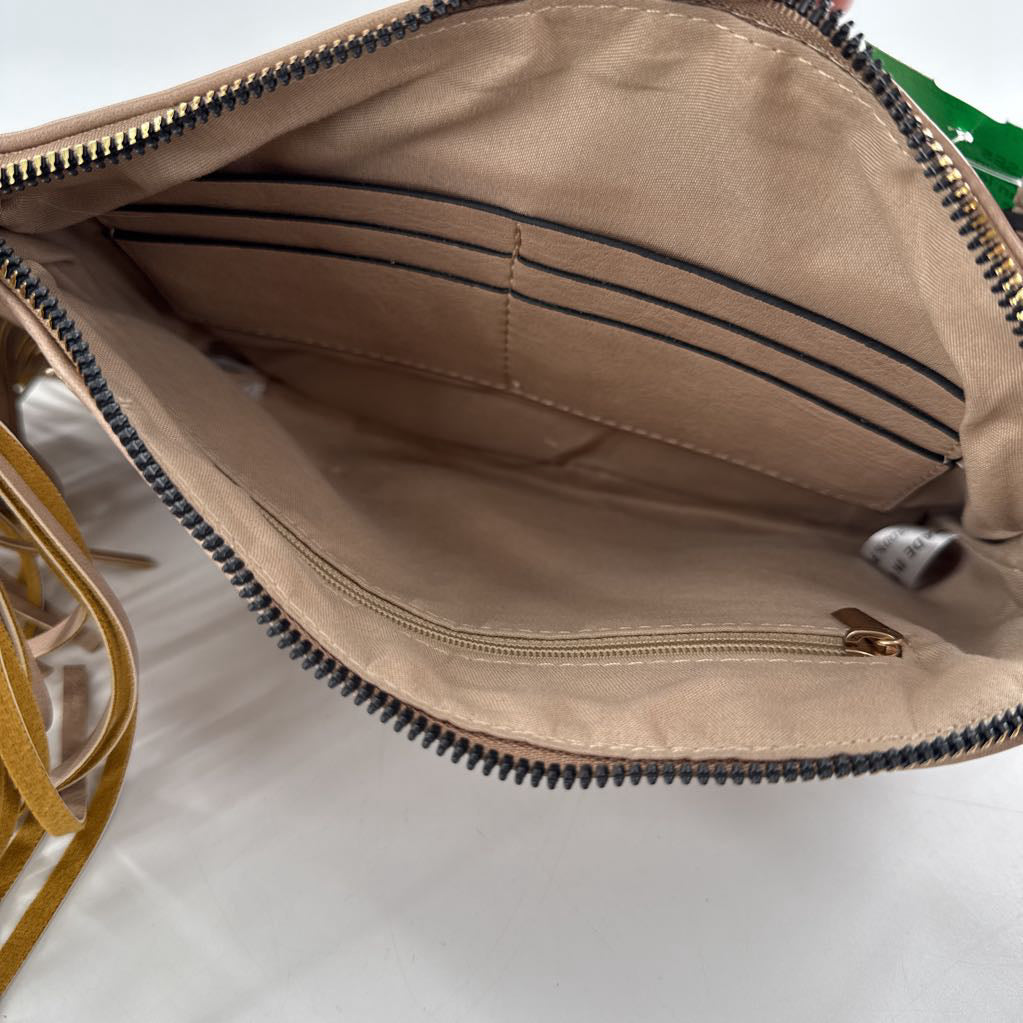 vegan leather fringe wristlet