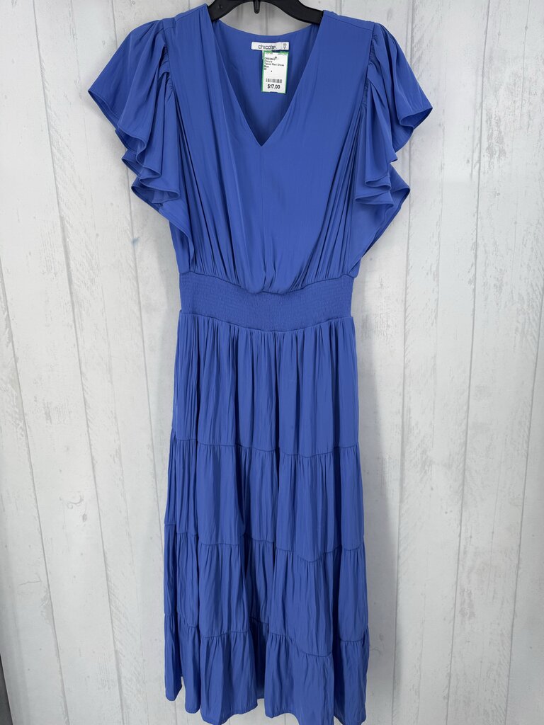 Tiered Maxi Dress w/ Flutter Sleeves - Smocked Waist