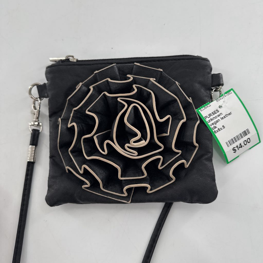 vegan leather flower crossbody