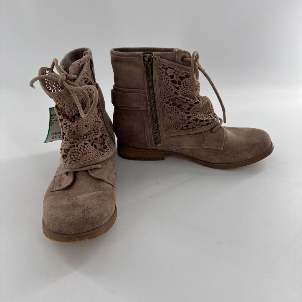 6 lace overlay combat boot