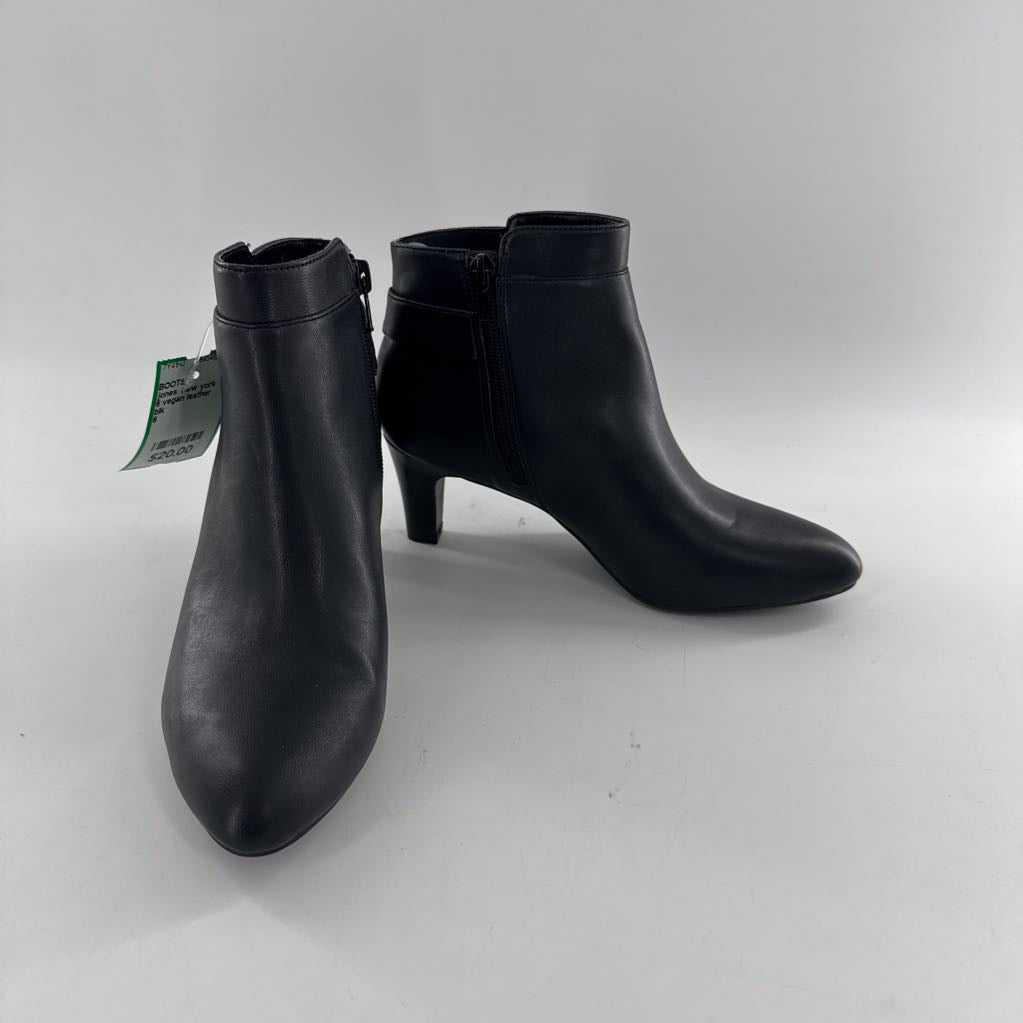 6 vegan leather low heel bootie