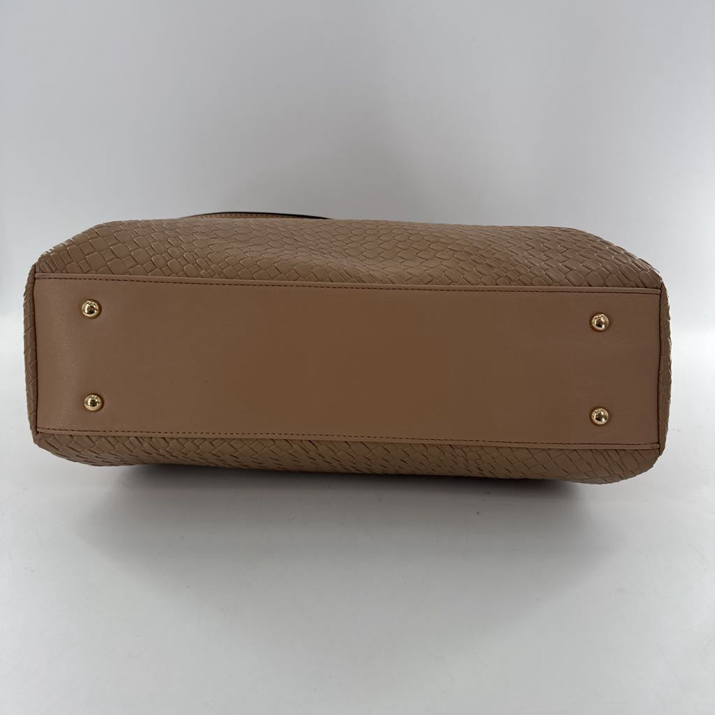 vegan leather embossed shoulder bag