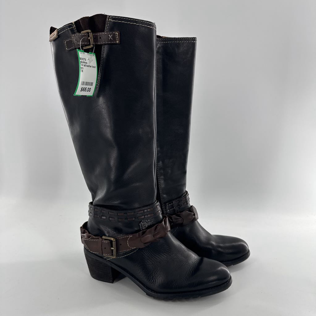 7.5 tall leather boot