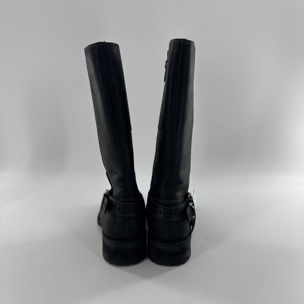 6 leather sherpa lined mid-calf boot