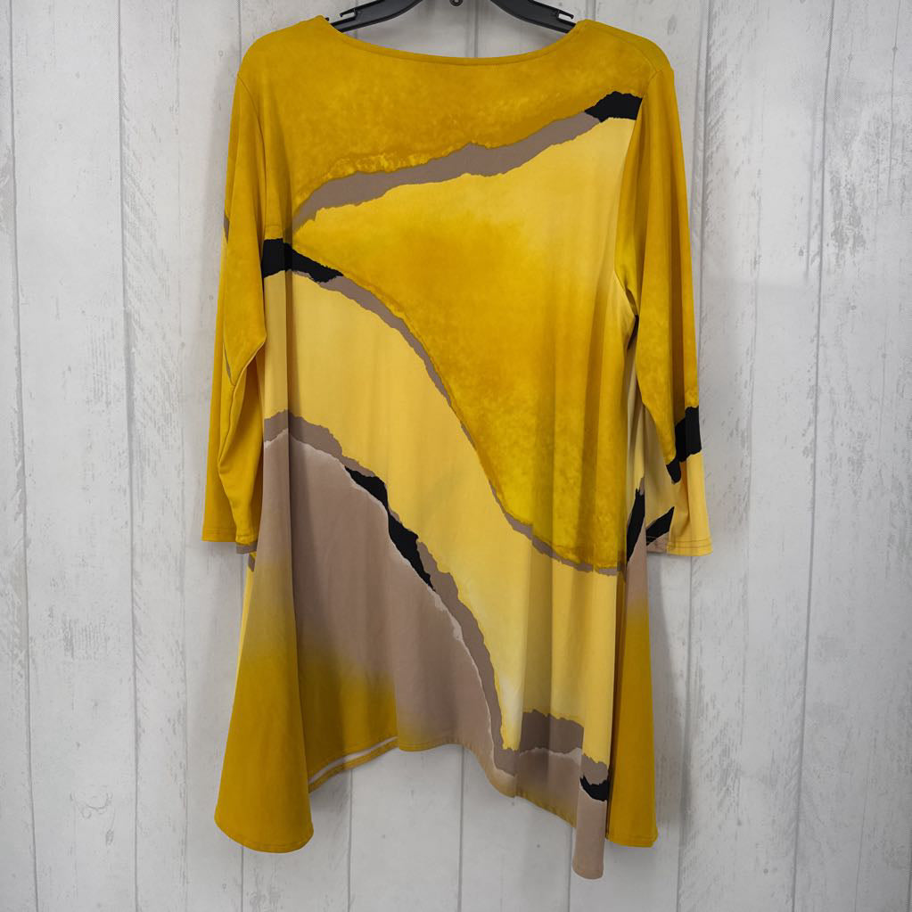 L printed 3/4 slv top