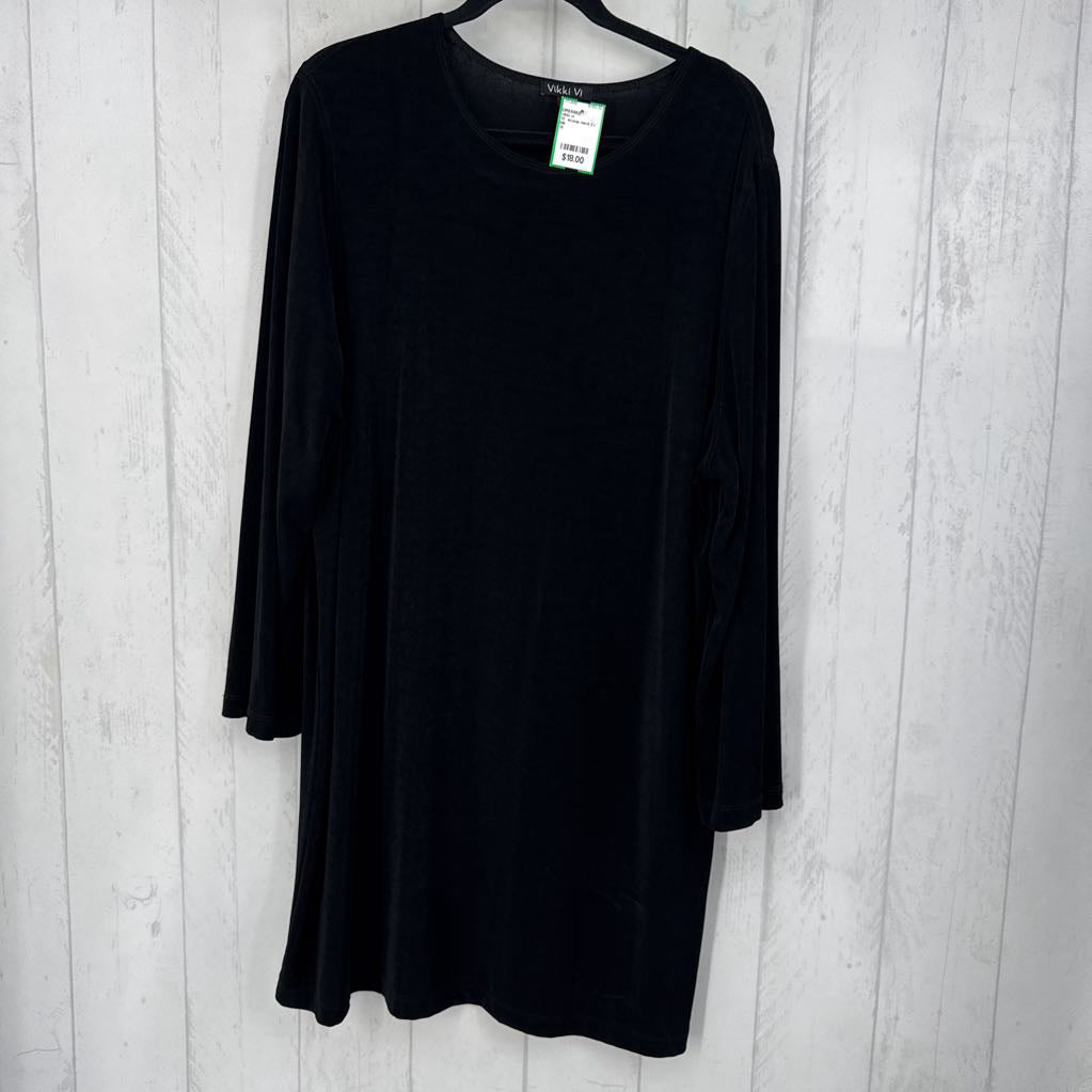 1X scoop neck l/s dress