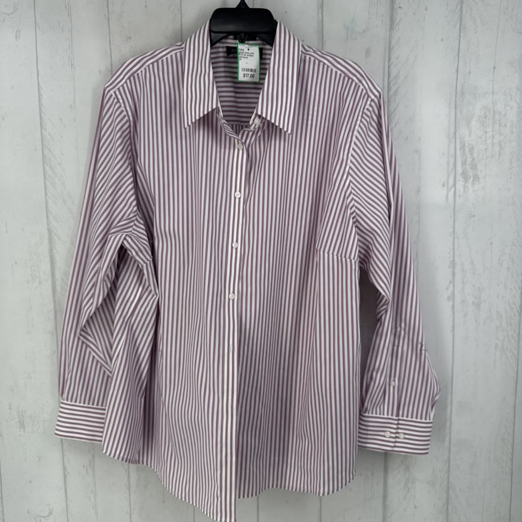 R74 3X striped button down l/s top