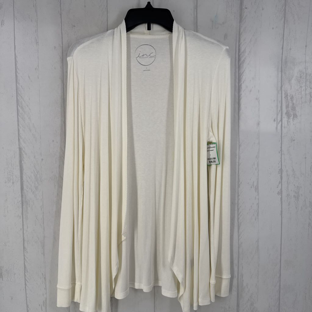 L ribbed draped cardi