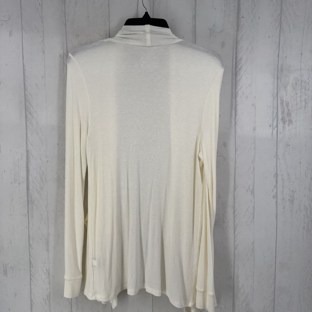 L ribbed draped cardi