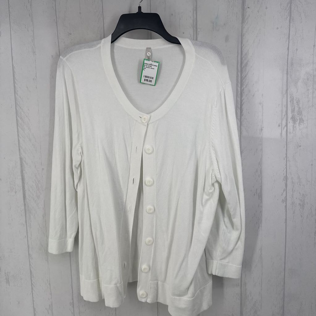 XL button down 3/4 slv cardi