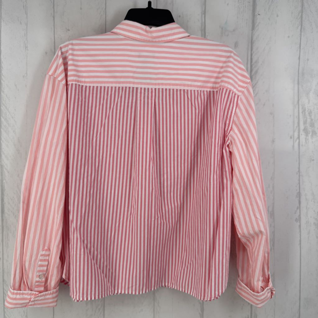 XL striped button down l/s top