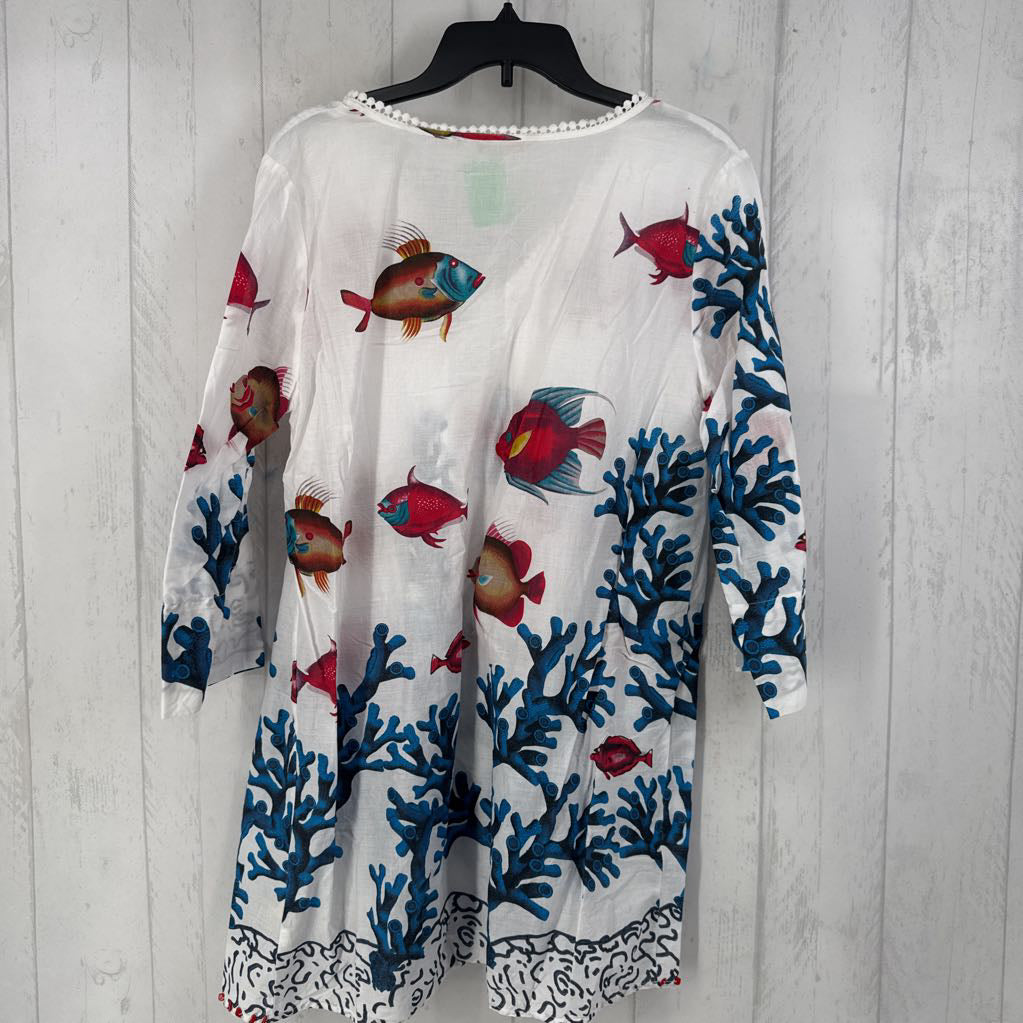 L v-neck sea life l/s top