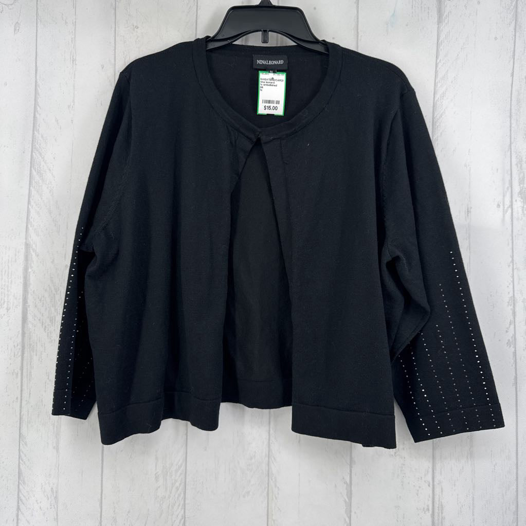 1x embellished elbow slv eye hook cardigan