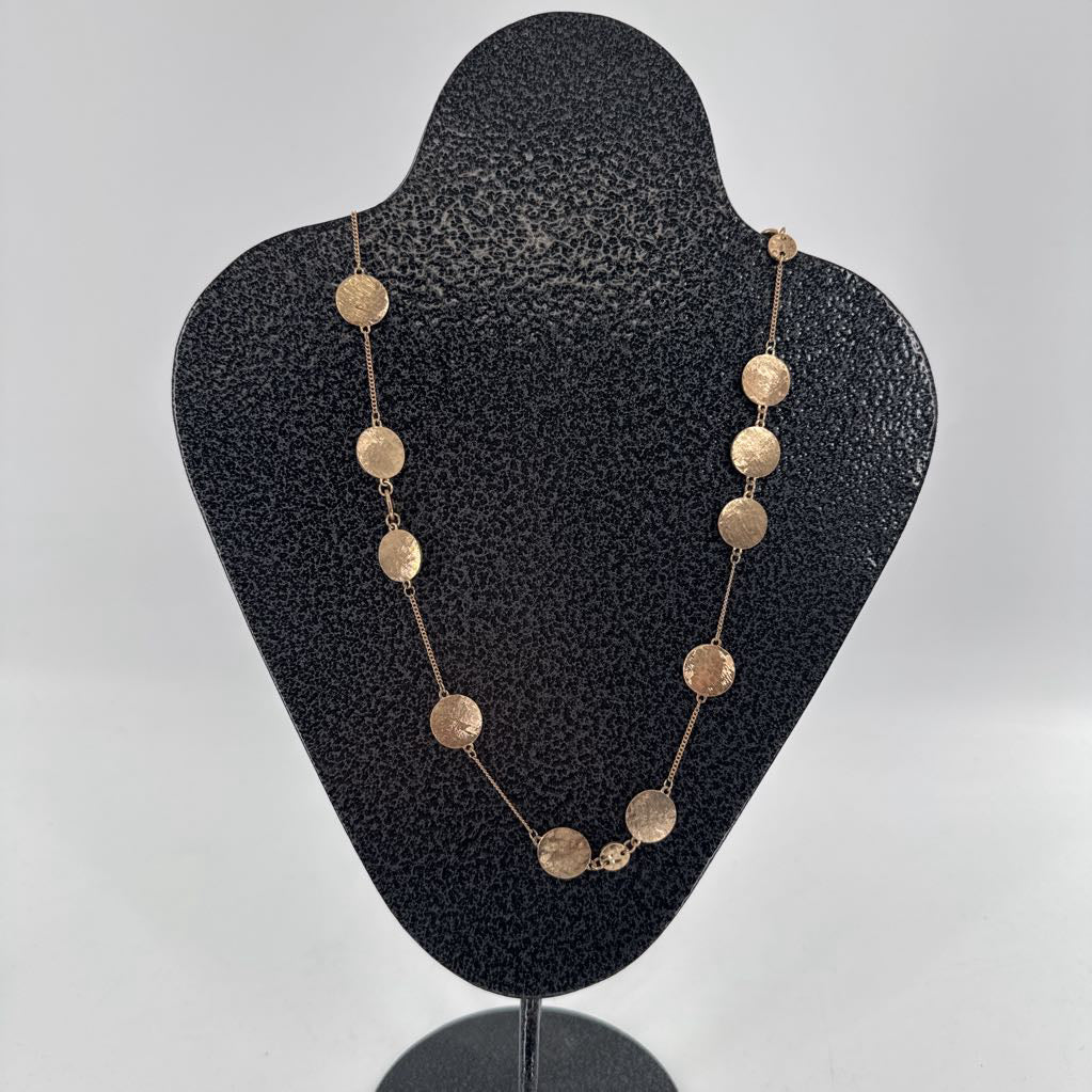 18" goldtone disc necklace