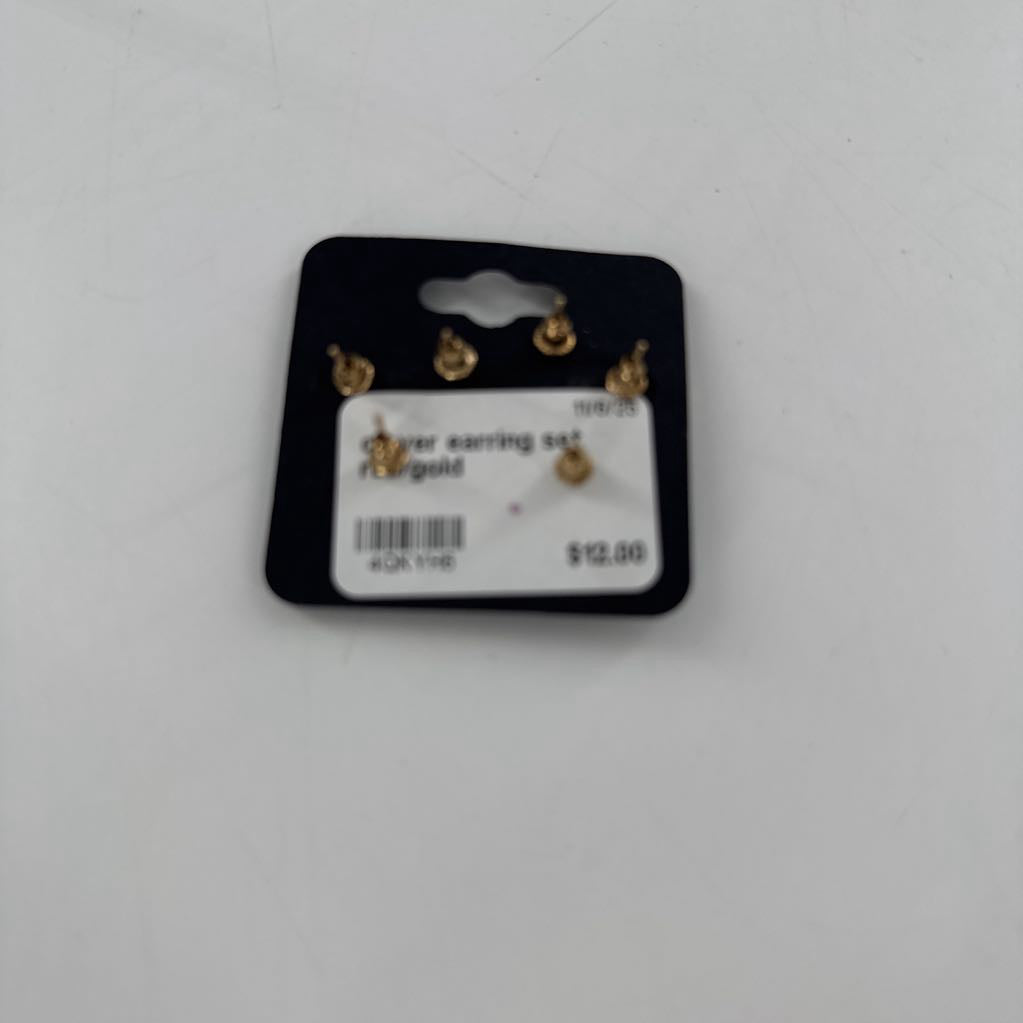 clover earring set red/gold