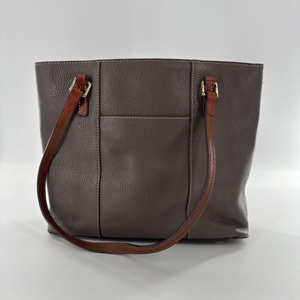 pebbled zip top tote