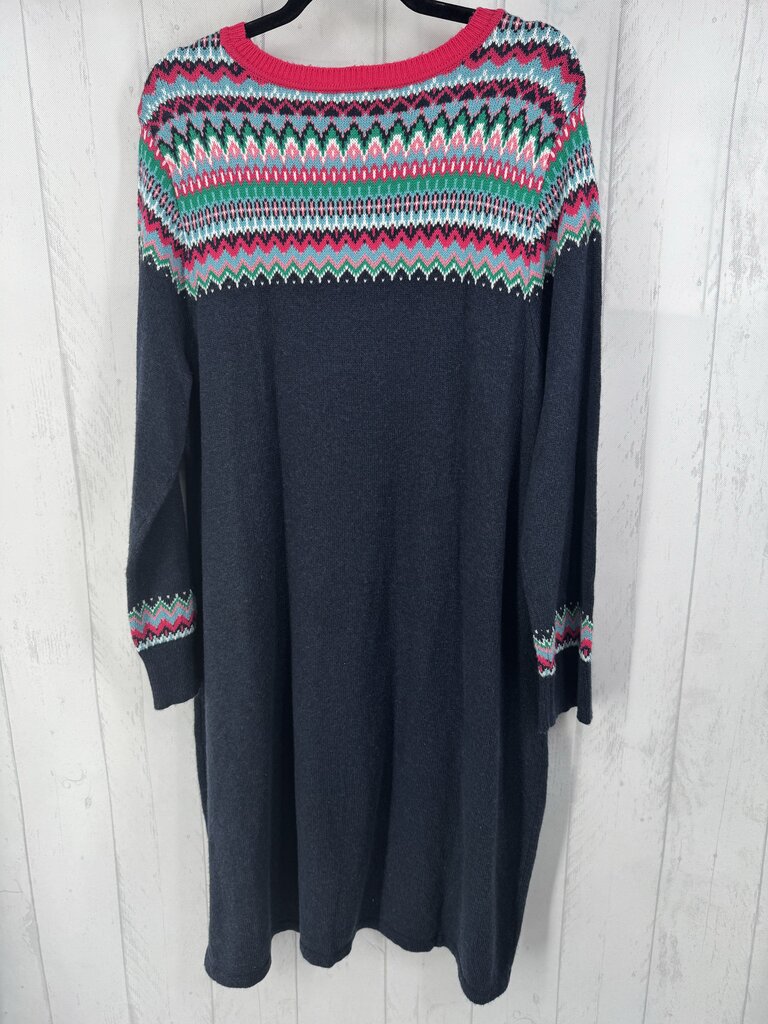 R149 2x l/s fair isle sweater dress