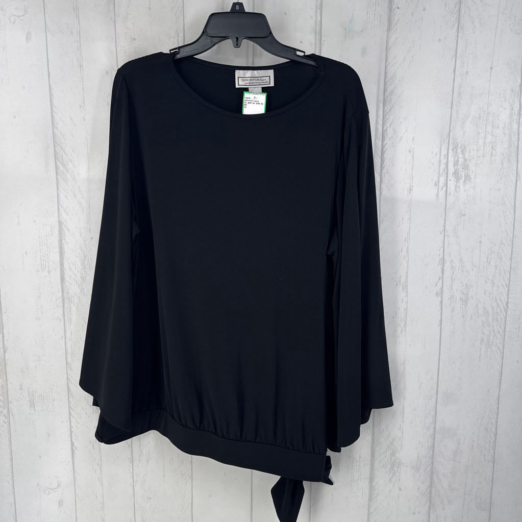 XL split slv side tie top