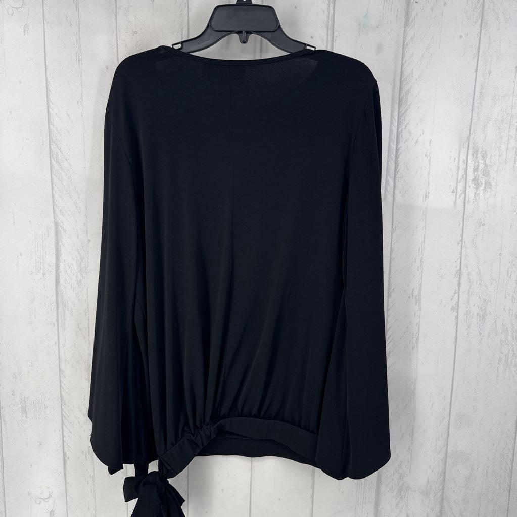 XL split slv side tie top